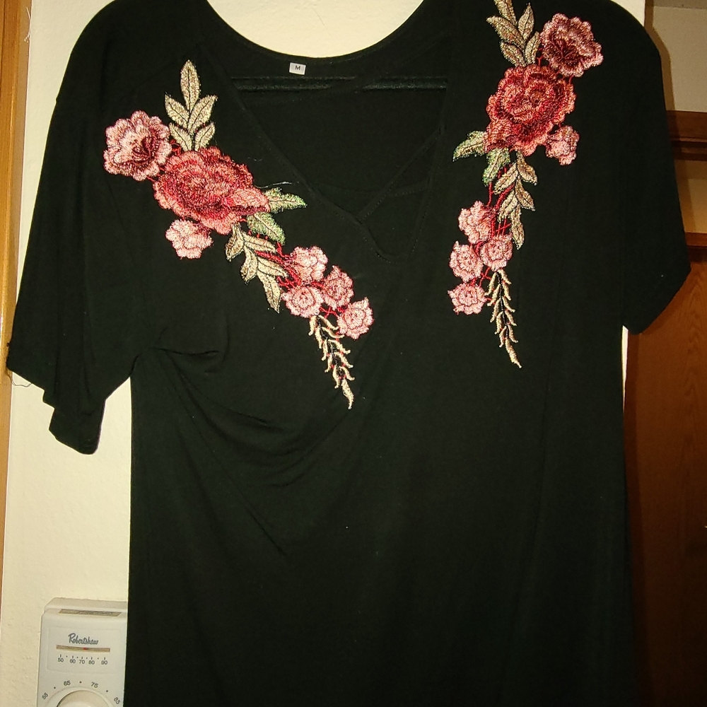 Black and floral top